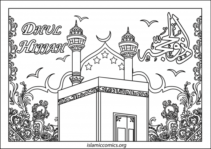 Coloring islamic pages kids print muslim islam colouring sheet color praying prayer